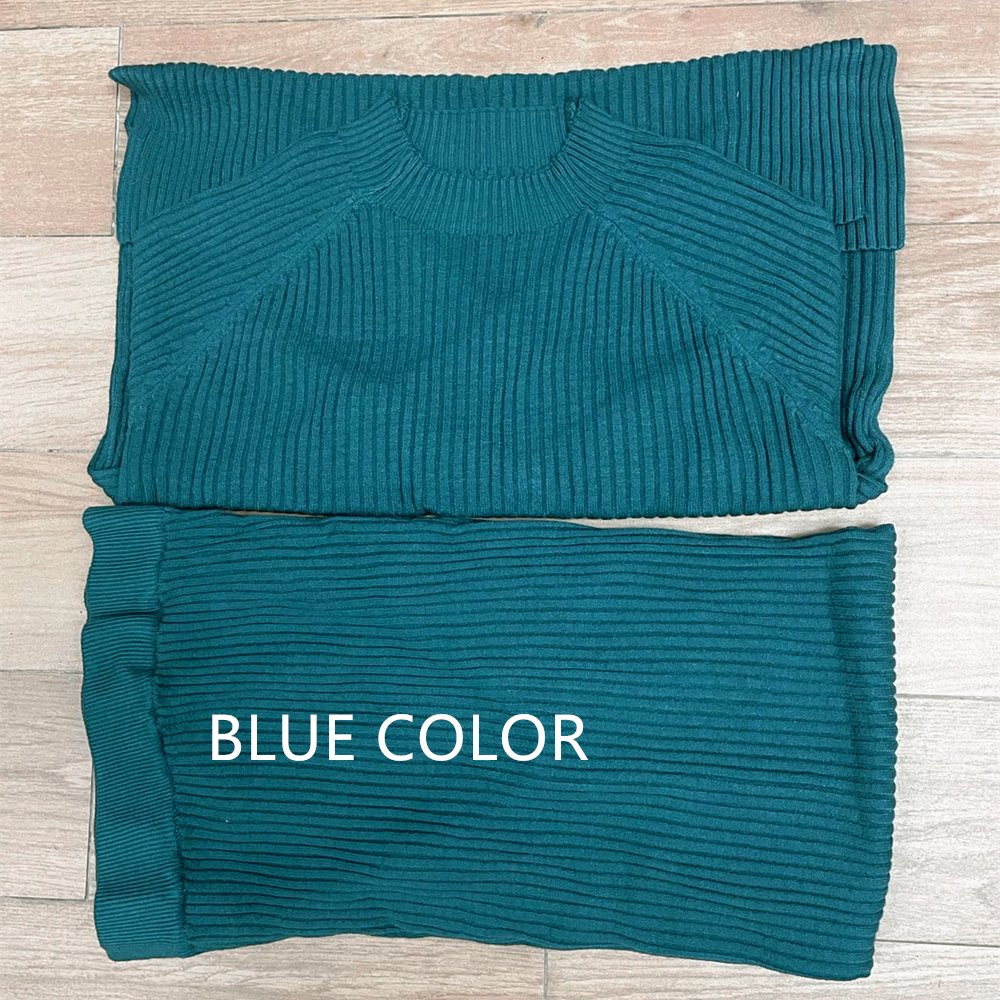 REALEFT 2021 Autumn Winter 2 Pieces Women Sets Knitted Tracksuit O-Neck Split Sweater and Wide Leg Jogging Pants Pullover Suits 5 REALEFT 2021 Autumn Winter 2 Pieces Women Sets Knitted Tracksuit O-Neck Split Sweater and Wide Leg Jogging Pants Pullover Suits 5