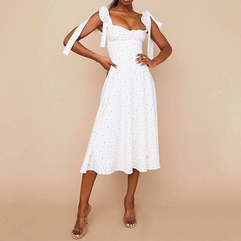 Summer Spring Floral Dress Women's Sexy Casual Fashion Sundress Midi Slip Backless Pleated Slit White Yellow Lace-up Flowers 6 Summer Spring Floral Dress Women's Sexy Casual Fashion Sundress Midi Slip Backless Pleated Slit White Yellow Lace-up Flowers 6
