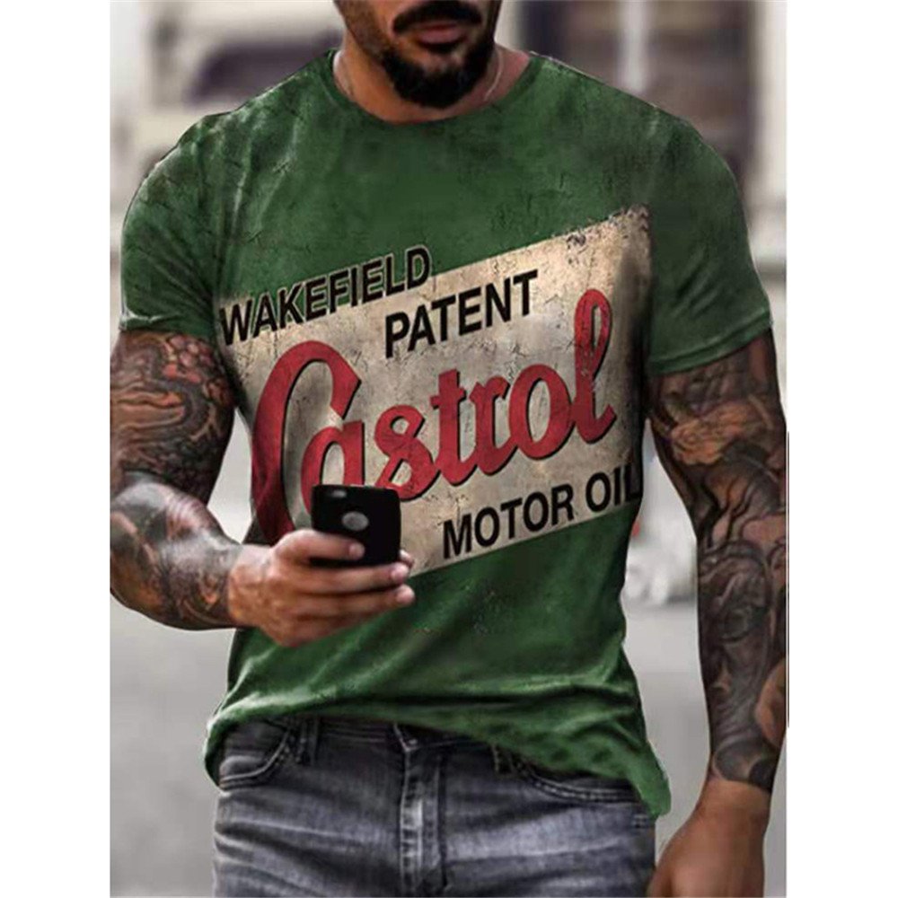 CASTROL Men's Vintage T-shirt Classic Distressed Shirt Retro Oil Racing Cool Casual Streetwear Print Letter Tee Shirt Tees Tops 4 CASTROL Men's Vintage T-shirt Classic Distressed Shirt Retro Oil Racing Cool Casual Streetwear Print Letter Tee Shirt Tees Tops 4