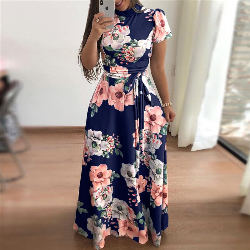 Plus Size Autumn And Winter Women's New Style 2021 Dress Print Street Long-sleeved High-neck Tie Long Casual 6 Plus Size Autumn And Winter Women's New Style 2021 Dress Print Street Long-sleeved High-neck Tie Long Casual 6