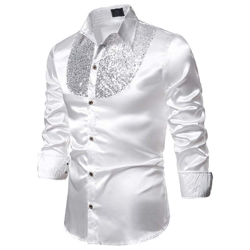 Men Long Sleeve Wedding Dress Shirt For Men Soft Comfortable Shine Business Shirt Men England Style Sequin Formal Shirt Men Tops 4 Men Long Sleeve Wedding Dress Shirt For Men Soft Comfortable Shine Business Shirt Men England Style Sequin Formal Shirt Men Tops 4