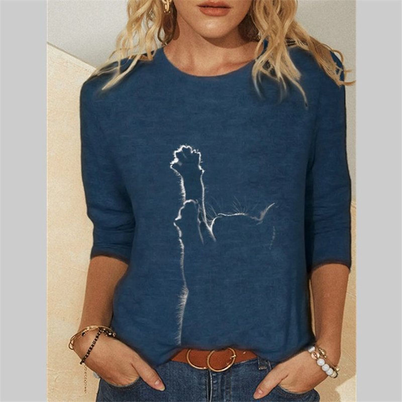 Summer Autumn Oversized Casual Women's Clothing Funny Cat 3D Print Long Sleeve T-Shirts Ladies Fashion Tops Vintage Tee Shirt 3 Summer Autumn Oversized Casual Women's Clothing Funny Cat 3D Print Long Sleeve T-Shirts Ladies Fashion Tops Vintage Tee Shirt 3