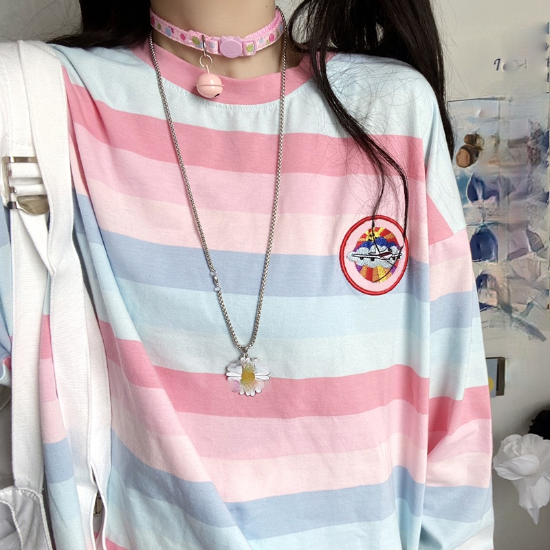 harajuku Long Sleeve T Shirt girl Christmas Topspring autumn embroidery stripe Tops Tees Women full Sleeve T-shirt Casual Female 5 harajuku Long Sleeve T Shirt girl Christmas Topspring autumn embroidery stripe Tops Tees Women full Sleeve T-shirt Casual Female 5